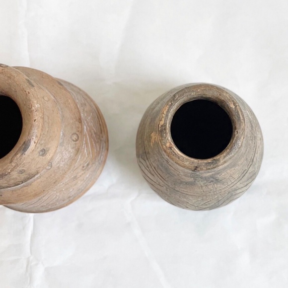 Set/Lot of 3 Pieces Vintage Miniature Clay Ceramic Vases 4in. Tall Art Souza EUC - Picture 4 of 12